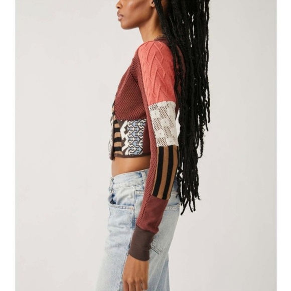 Free People Pieces Of Me Patchwork Boho Top Size Small - Picture 13 of 16